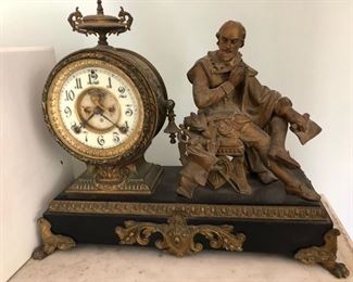 Beautiful brass & bronze & marble Mantle Clocks 