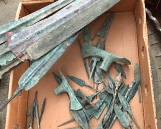 Antique African spears, knives & tools 