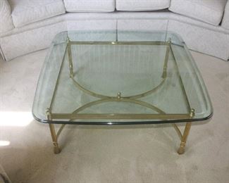 HEAVY ~ GLASS TOP  COCKTAIL TABLE