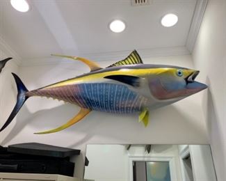 Large Cast Mounted Yellow Fin Tuna 82 inches Long
