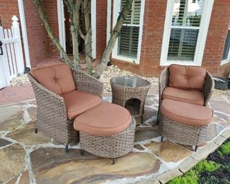Outdoor chairs and tables