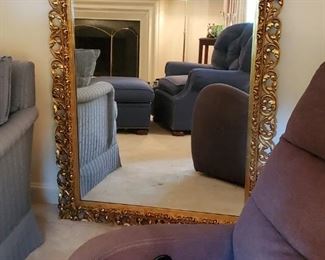 Large carved gilt wood mirror...