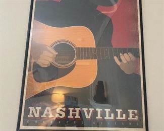 Nashville Guitar Print with Frame 