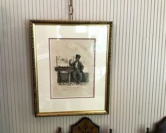 Antique Colored Engraving $125