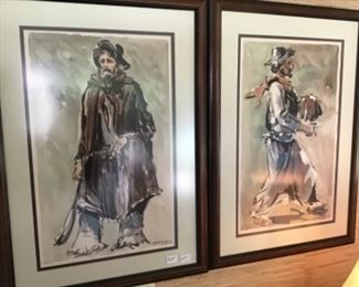 Pair of paintings on paper Jose Campuzano $325 / pair