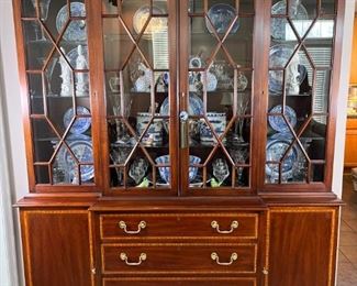 $1599.00  Gorgeous and perfect Henkel Harris Mahogany Breakfront Model 2365.  Dimensions 65"w x 17" d x 85"h