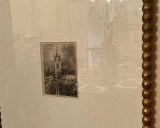Uniquely framed and matted art  -  "St. Dunstan's-in-the-East"