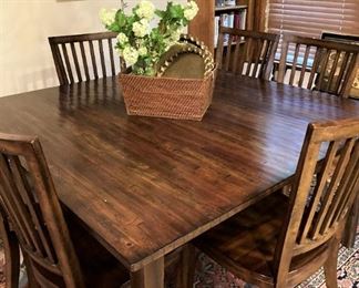 Great square breakfast table with 6 chairs