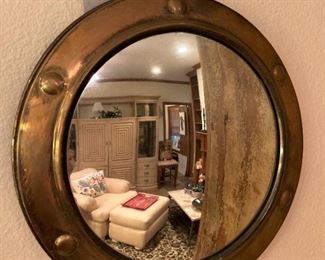 Round brass mirror