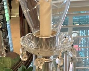 One of two lovely light with crystals