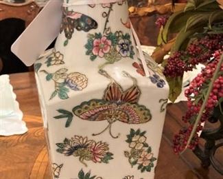One of two matching vases