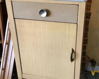 Metal and Formica Top Storage Cabinet