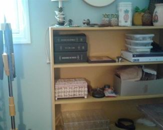 BOOKCASE, SEWING ACCESSORIES AND PINEAPPLE COLLECTION
