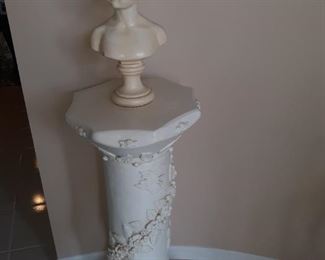 Bust with decorative pedestal