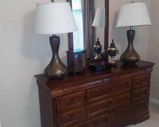 Dresser with mirror matches nightstand