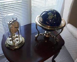 Clock, Globe, and side table