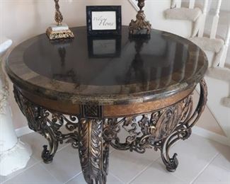 Ornate table with  top