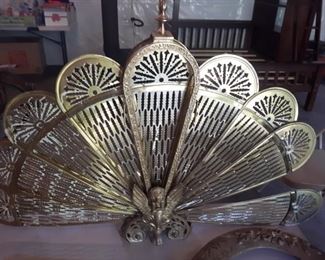 Brass fireplace fan