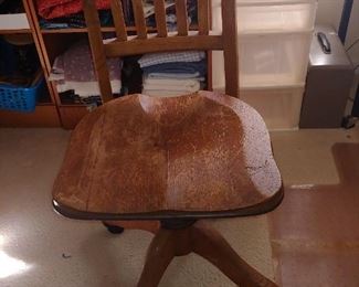 Vintage Wood Desk Chair on Rollers