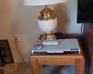 End Table, Lamp & Electronics