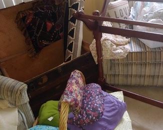 Quilt Rack, Basket of Pillows,Trunk