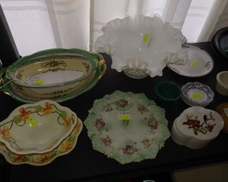 Lovely Antique Dishes & Milkglass Bowl