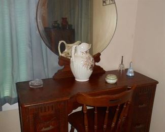 Matching antique dresser and mirror  