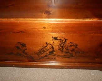 Small chest with Ducks Unlimited emblem embedded in top 