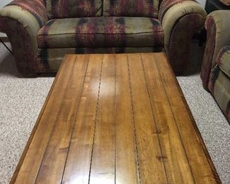 Coffee Table  and two end tables. Sturdy as heck. Great for family room or casual living room 