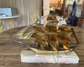 DeMott Hand Sculpted Sailing Boat