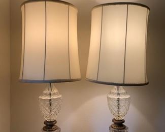 Pair of Lamps-Shades same color but do not match