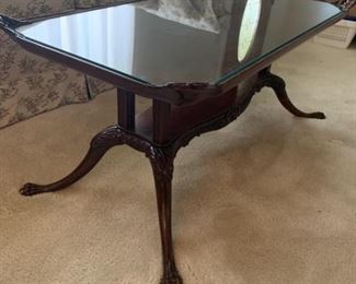 Small, Ornate Coffee Table with Cabriole Legs
