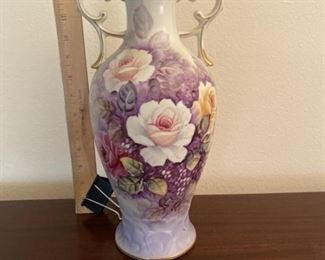 Large Porcelain Rose Vase by Ucagco, Japan