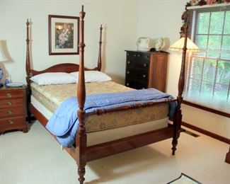 Willett Full Size Bedroom Set (Cherry Bed, Dresser with Mirror, Chest of Drawers, Night Stand)