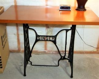Table Made from Antique Sewing Stand