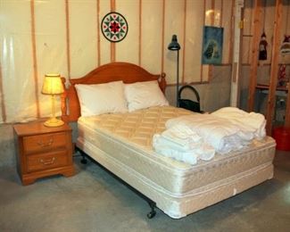 Oak Full Size Bed, Oak Night Stand