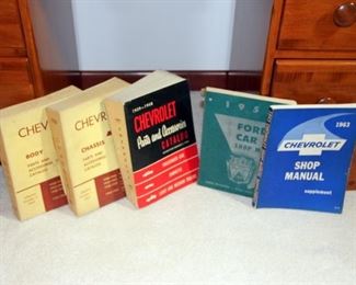 1963 Chevy Shop Manual, 1955 Ford Shop Manual, 1938 Chevy Body & Chassis Catalog, 1929 - 1958 Chevy Parts Manual