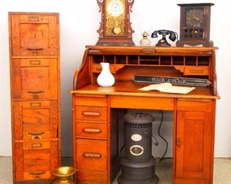 Desk, Clocks Etc