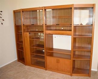Mid Century Modern 4 Piece Entertainment Center GLASS NOT INCLUDED