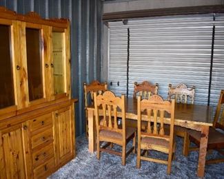 Dining Table 6 Chairs and China Hutch