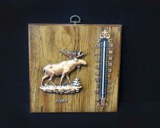 Vintage A & F Alaskan Moose Wall Thermometer
