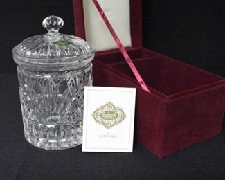 Godinger Crystal Biscuit Jar with Lid Original Box