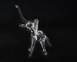 6 1/4" Clear Glass Elephant Figurine
