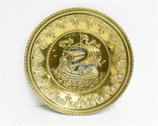 Sailing Ship Brass Wall Plate - 11 3/4"