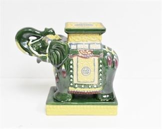 8 1/2" Hand Painted Ceramic Elephant Plant Stand