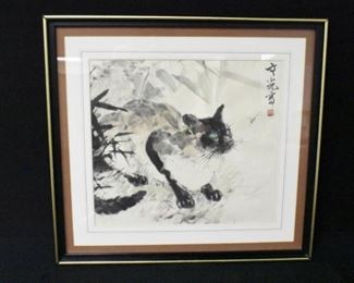 Watercolor Siamese Cat Unknown Artist