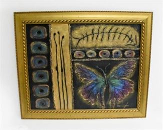 C. C. Cunningham Framed Butterfly Painting