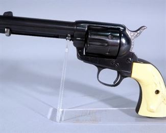 Colt Single Action .44 Cal 6-Shot Revolver SN# 126433, In Tooled Leather Holster And Belt With Cartridge Loops