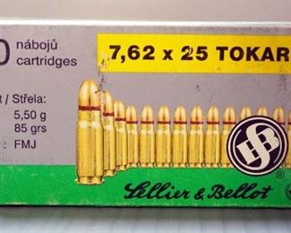 Sellier & Bellot 7.62x25 Tokarev Ammo, Approx 200 Rds