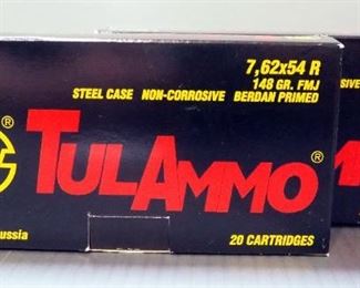 Tul Ammo 7.62x54R Ammo, Approx 45 Rds